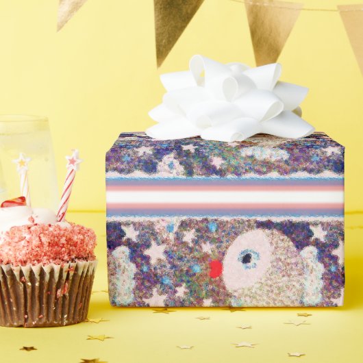 Verspieltes Süßes Tier Sternenmuster Kinder Geschenkpapier (Geburtstagsparty)