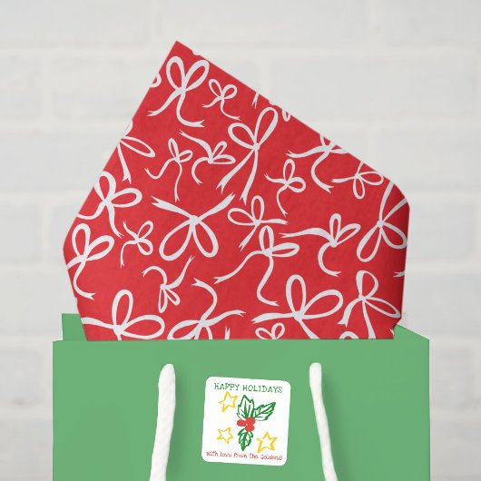 Verspieltes süßes Weihnachtsbögen-Muster Mädchen-G Seidenpapier
