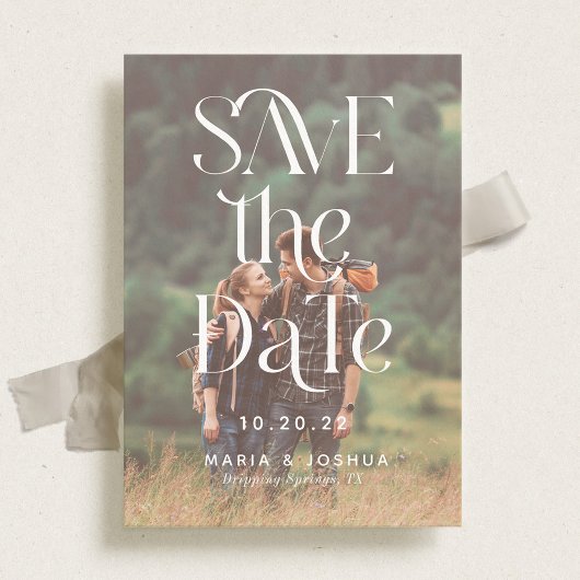 Verspieltes Typografy Wedding Foto Save the Date