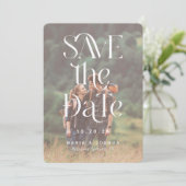 Verspieltes Typografy Wedding Foto Save the Date (Stehend Vorderseite)