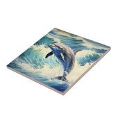 Verspieltes Wasserdelphin Fliese (Seite)