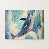 Verspieltes Wasserdelphin Puzzle (Horizontal)