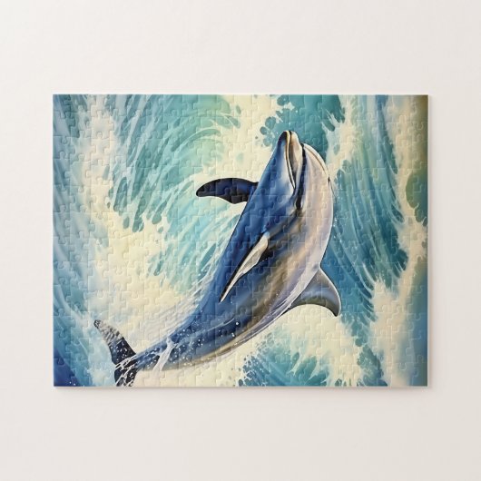 Verspieltes Wasserdelphin Puzzle (Horizontal)