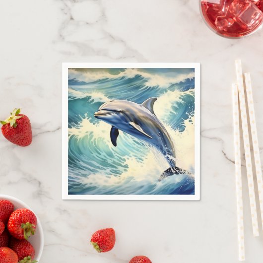 Verspieltes Wasserdelphin Serviette (Beispiel)