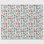 Verspieltes Weihnachts-Doodle-Muster Geschenkpapier (Flach)