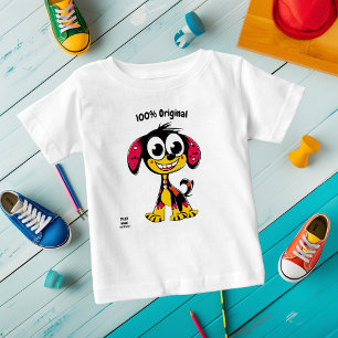 Verspieltes Welpen-Cartoon – Spaß und anpassbar Baby T-shirt