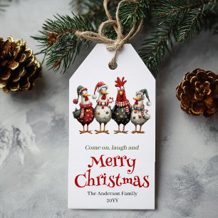 Verspieltes Whimsical-Hühner-Geschenk-Tag-Design Geschenkanhänger