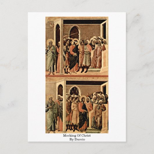 Verspottung Christi durch Duccio Postkarte (Vorderseite)