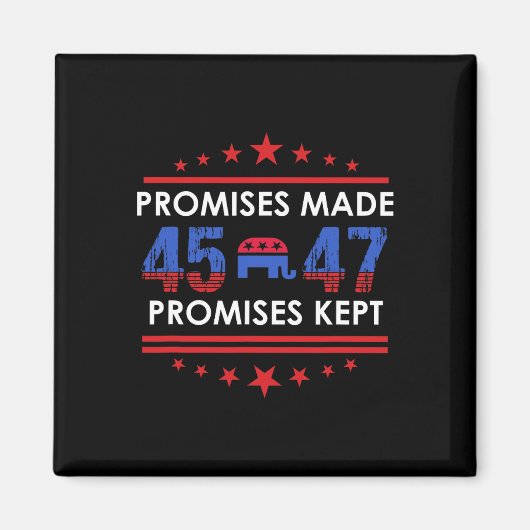 Versprechen Behalten Trump 45 47 Zeichen Magnet (Vorne)