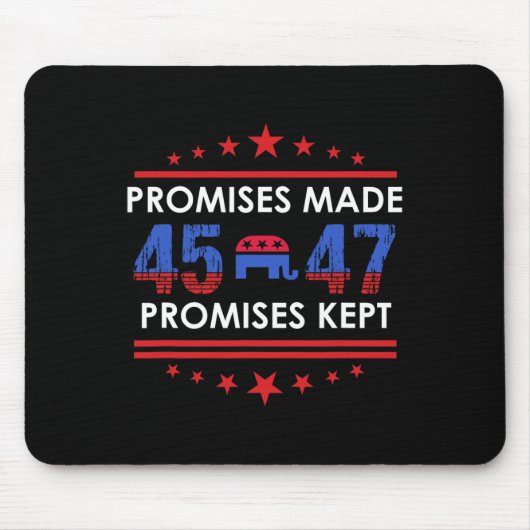 Versprechen Behalten Trump 45 47 Zeichen Mousepad (Vorne)