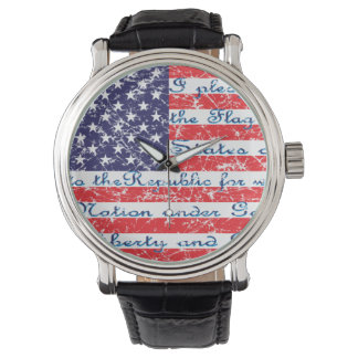 Versprechen der "Allegience USA Flag" Armbanduhr