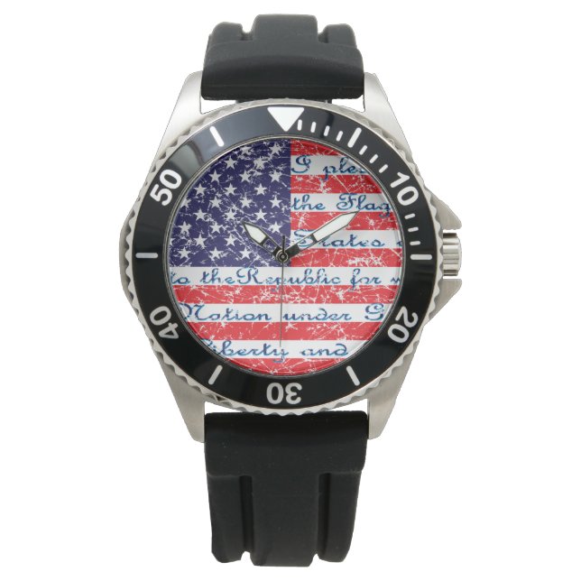 Versprechen der "Allegience USA Flag" Armbanduhr (Vorderseite)
