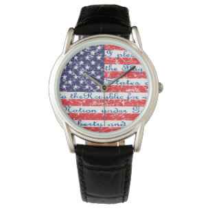 Versprechen der "Allegience USA Flag" Armbanduhr