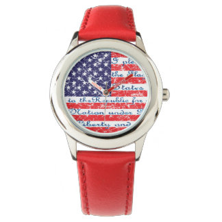 Versprechen der "Allegience USA Flag" Armbanduhr