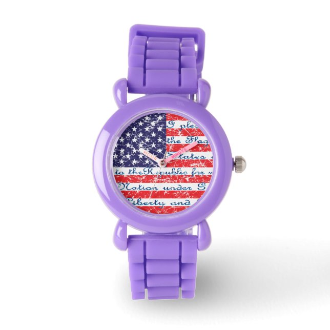 Versprechen der "Allegience USA Flag" Armbanduhr (Vorderseite)