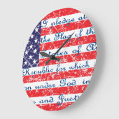 Versprechen der "Allegience USA Flag" Große Wanduhr (Winkel)