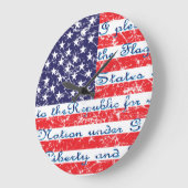 Versprechen der "Allegience USA Flag" Große Wanduhr (Winkel)