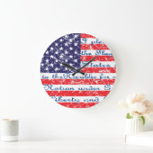 Versprechen der "Allegience USA Flag" Große Wanduhr (Zuhause)