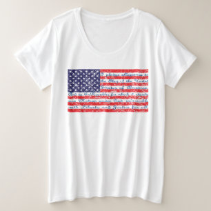 Versprechen der amerikanischen Flagge für Verbünde Große Größe T-Shirt