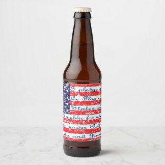 Versprechen der Flagge Allegiance USA Bierflaschenetikett
