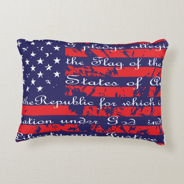 Versprechen der Flagge Allegiance USA Dekokissen (Rückseite)