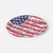 Versprechen der Flagge Allegiance USA Pappteller (Schrägansicht)