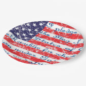 Versprechen der Flagge Allegiance USA Pappteller (Schrägansicht)