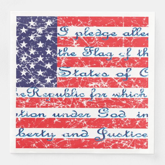 Versprechen der Flagge Allegiance USA Serviette (Vorderseite)