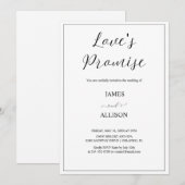 Versprechen der Liebe Elegant Minimalistisch Einfa Einladung (Vorne/Hinten)