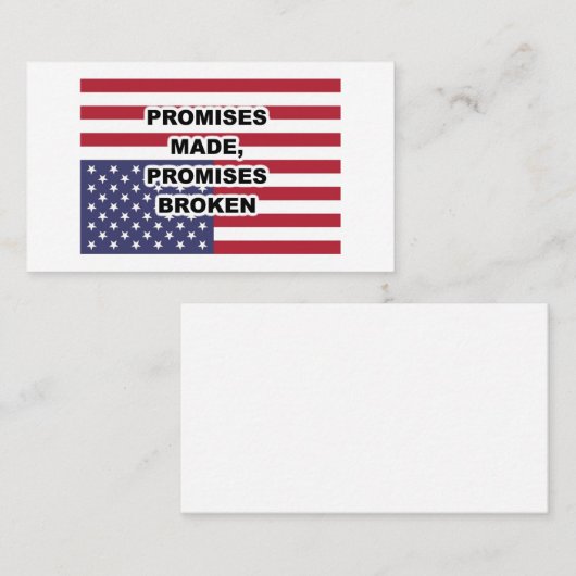 Versprechen gemacht, Versprechen gebrochen Visitenkarte (Vorne/Hinten)
