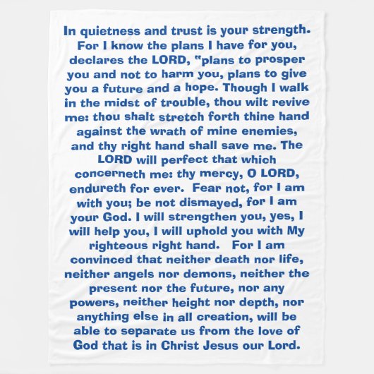 Versprechen-Gott-Bibel versifiziert Fleecedecke (Vorderseite)