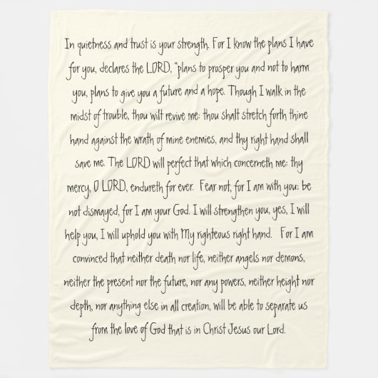 Versprechen-Gott-Bibel versifiziert Fleecedecke (Vorderseite)