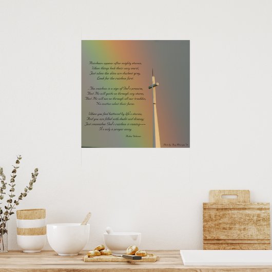 Versprechen Gottes Regenbogen Poster (Küche)