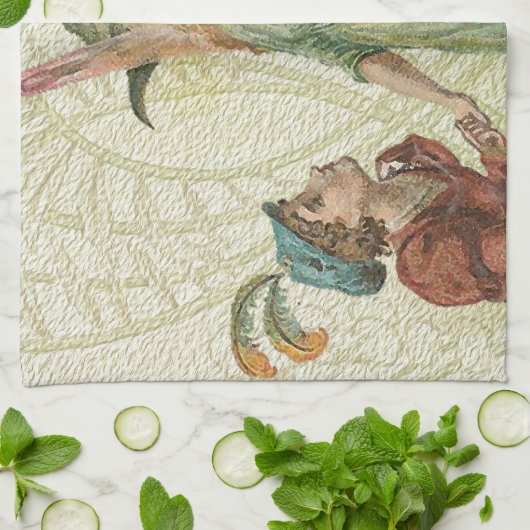 Versprechen - Umwerben eines Engels Geschirrtuch (Gefaltet)