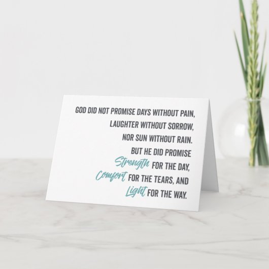 Versprechen von Kraft, Komfort und Licht Karte (Vorderseite)