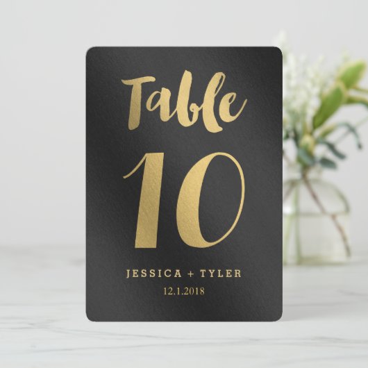 Versprechende doppelseitige Tischnummer (Stehend Vorderseite)