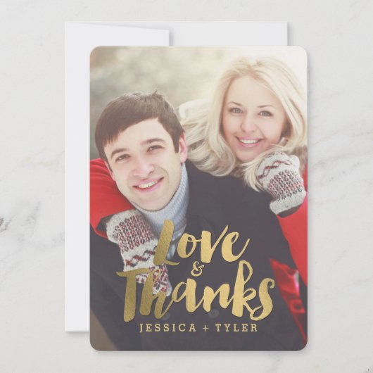 Versprechende Hochzeit dank Karte (Vorderseite)