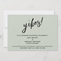 Verspukt Hochzeit Humorvolle Yikes! Green Card
