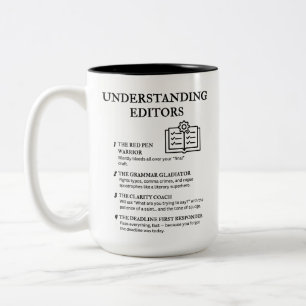 Verständnis der Redakteure Zweifarbige Tasse