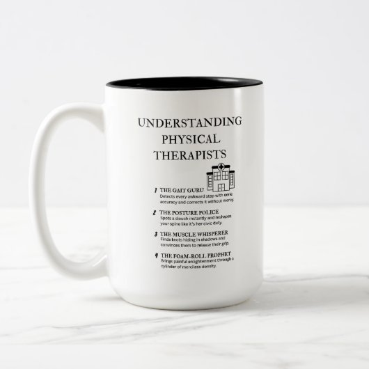 Verständnis für Physiotherapeuten Zweifarbige Tasse (Links)
