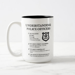 Verständnis von Polizeibeamten Zweifarbige Tasse