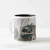 Verstärken des Kabels nach dem ersten Unfall auf Zweifarbige Tasse (Vorderseite Links)