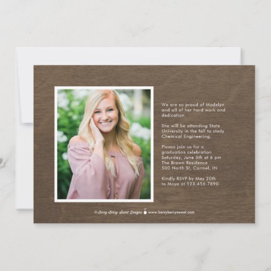 Verstärkte Einladung zur Ankündigung von Abschlüss (Rückseite)