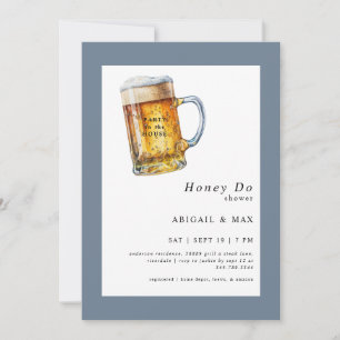 Verstaubte Blaue Party im Haus-Paar- Dusche Einladung