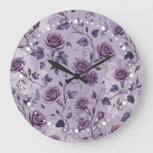 Verstaubte Lavendel-Rosa-Träumerische Farbtöne Flo Große Wanduhr