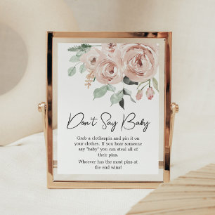 Verstaubte Pink Rose Es ist ein Mädchen Sag nicht Poster