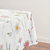 Verstaubte rosa Aquarell-Wildblume Tischdecke (Beispiel)
