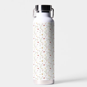 Verstaubte rosa Aquarell-Wildblume Trinkflasche