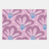 Verstaubte rosa handgemalte Blumen Geschenkpapier Set (Vorderseite)