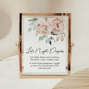 Verstaubte rosa Rose Es ist ein Mädchen Späte Nach Poster